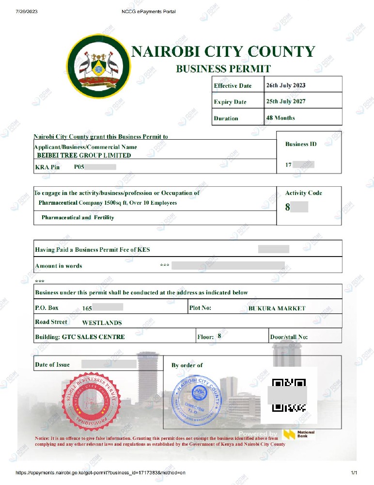 Kenya Business Licenses and Healthcare Service Certification